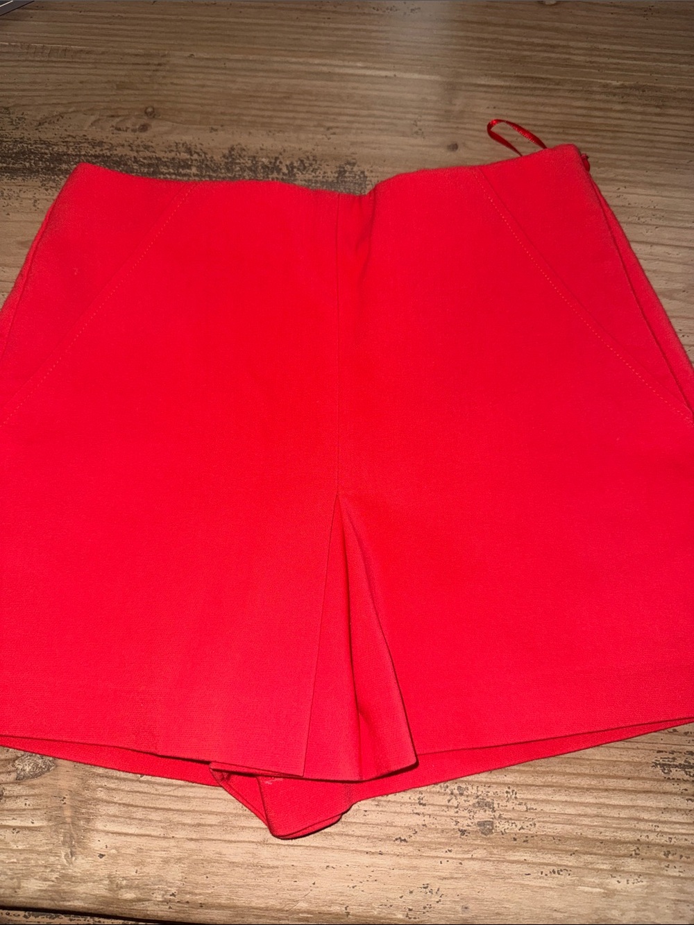 Zara Red High-Waist Pleated Skort